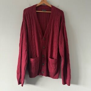 St. John’s Bay Chunky Cable knit Fisherman Cardigan Mens Large Grandpa Office